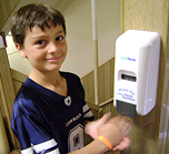 Student washing hands Student washing hands