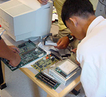 Student working on computer Student working on computer