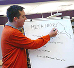 Teacher explaining a topic to students Teacher explaining a topic to students