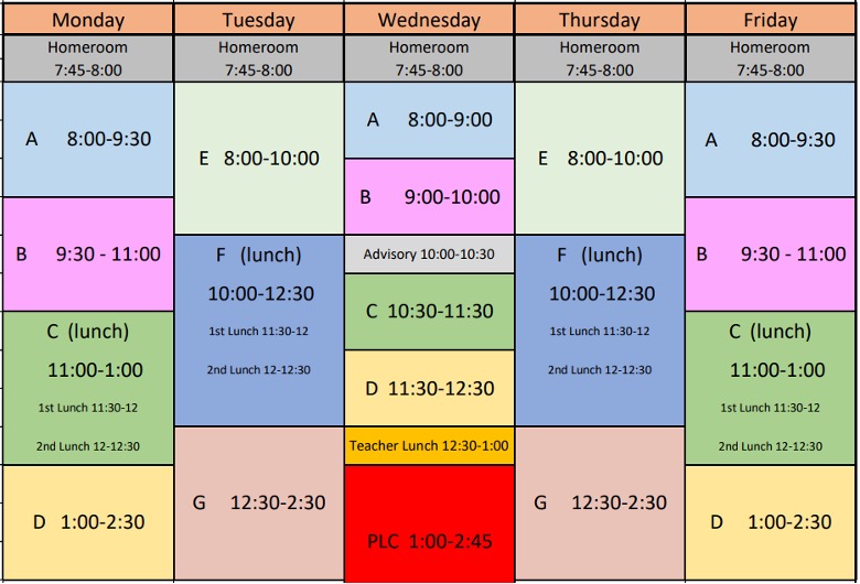 Early College Schedule Early College Schedule